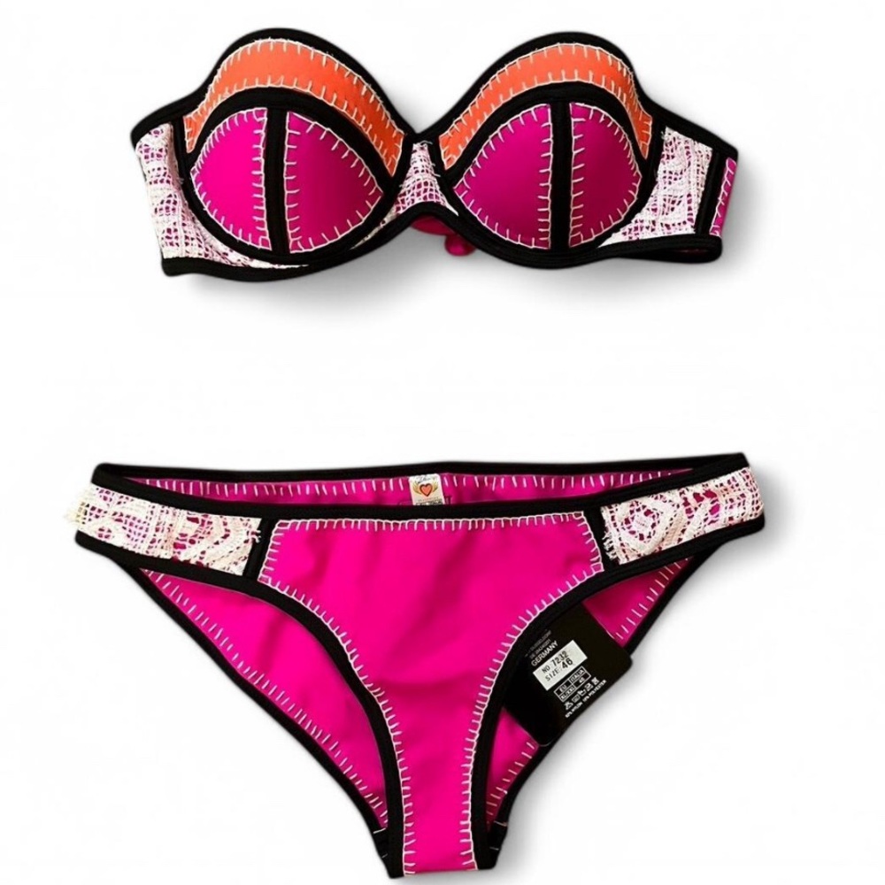 W/ TAG Pink & orange bikini.  Size M/L US 8- 10.